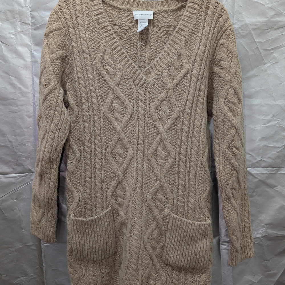 Soft Surroundings Beige V-Neck Sweater